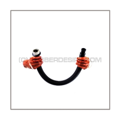 Gasmask-tube T50-D-M highly flexible with length 50 cm = 20 inch and gasmask-connectorthreads male to 22 mm mediport female